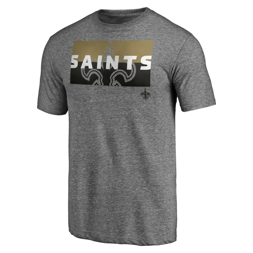 New Orleans Saints Square Off Tri-Blend T-Shirt - Heather Gray sale