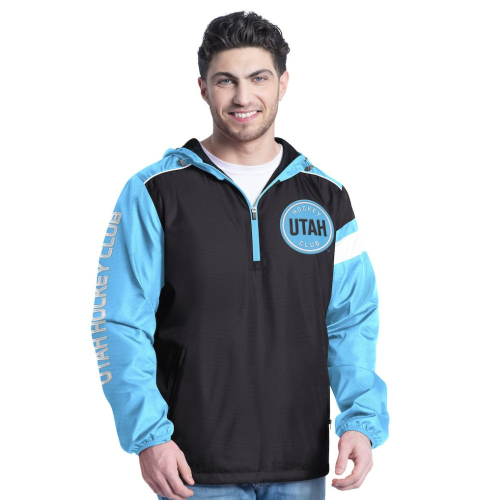 Utah Hockey Club G-III Sports by Carl Banks Lateral Half-Zip Hoodie Jacket - Light Blue/Black Hoodies