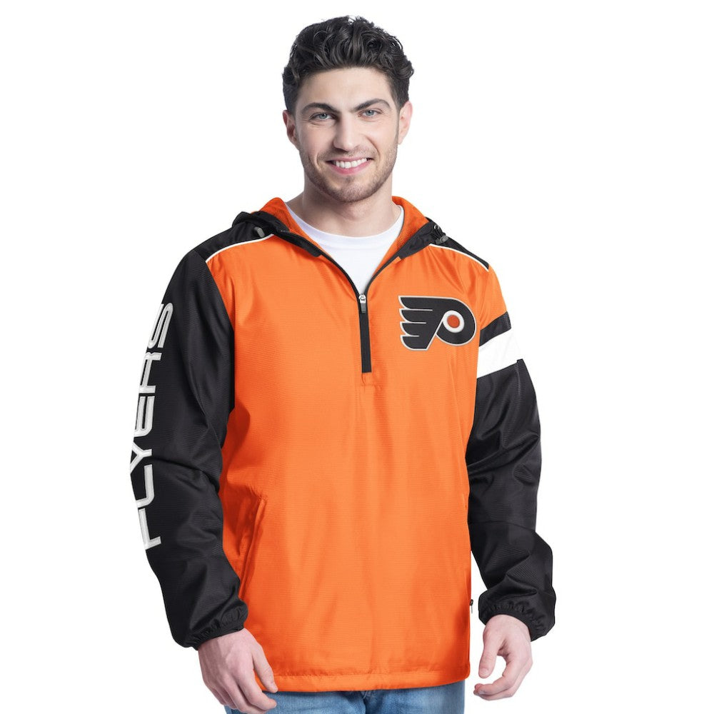 Philadelphia Flyers G-III Sports by Carl Banks Lateral Half-Zip Hoodie Jacket - Orange/Black Hoodies