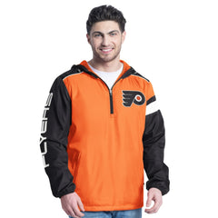 Philadelphia Flyers G-III Sports by Carl Banks Lateral Half-Zip Hoodie Jacket - Orange/Black Hoodies
