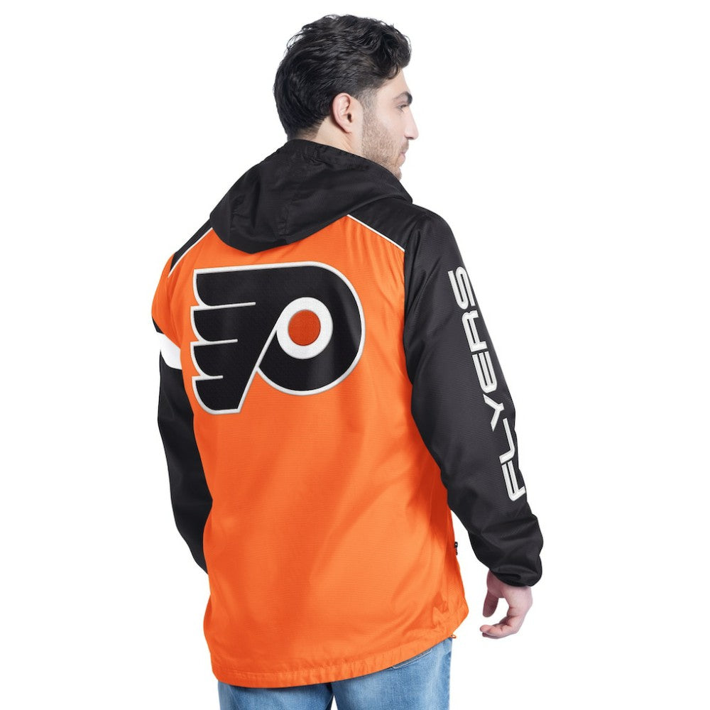 Philadelphia Flyers G-III Sports by Carl Banks Lateral Half-Zip Hoodie Jacket - Orange/Black Hoodies