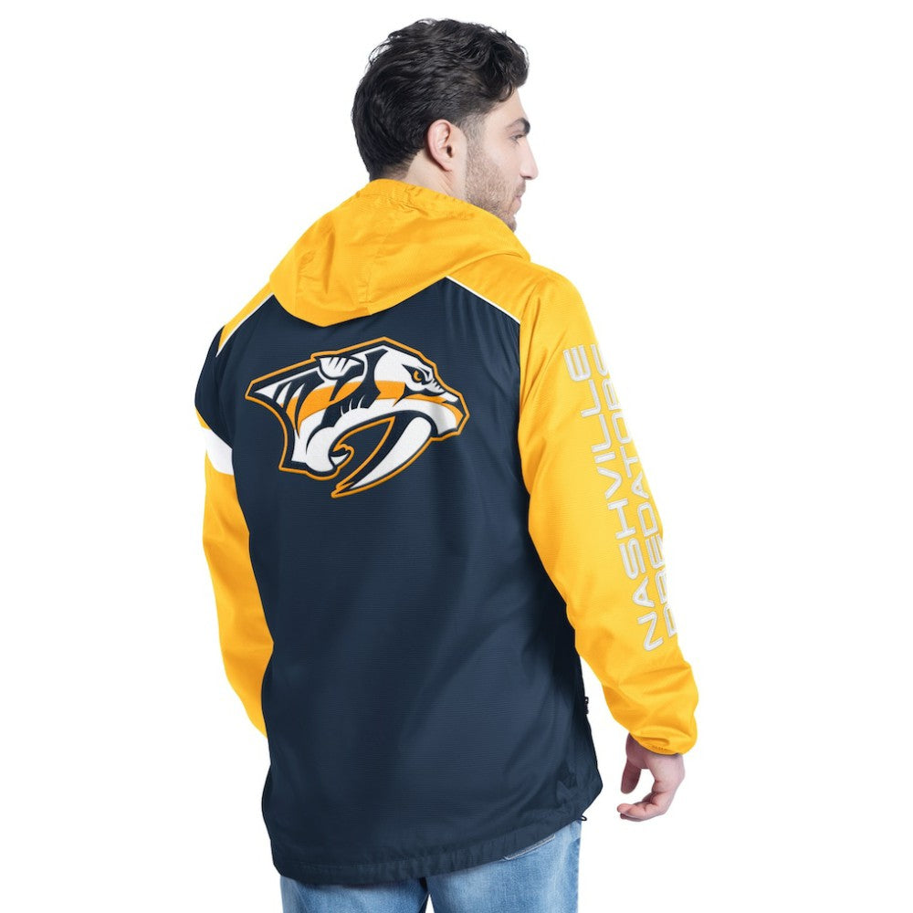 Nashville Predators G-III Sports by Carl Banks Lateral Half-Zip Hoodie Jacket - Navy/Gold Hoodies