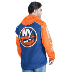New York Islanders G-III Sports by Carl Banks Lateral Half-Zip Hoodie Jacket - Royal/Orange Hoodies