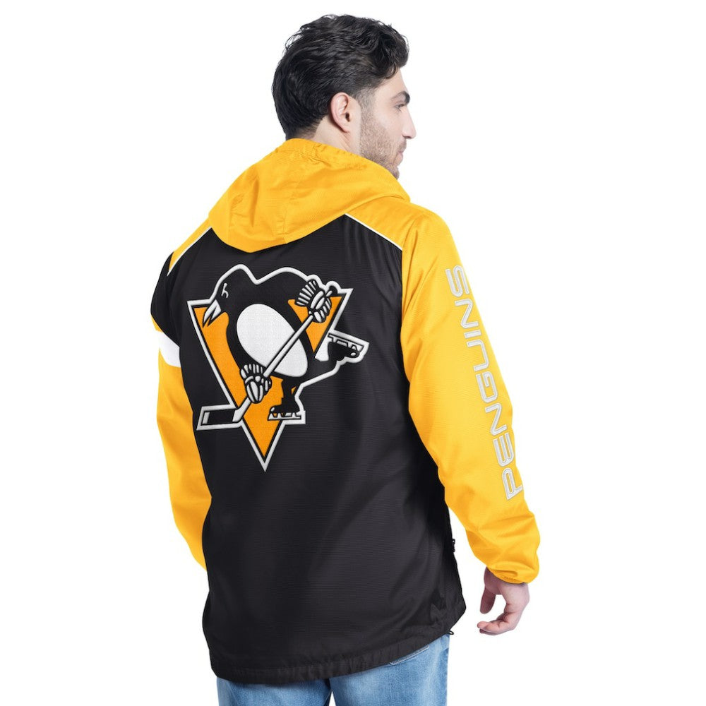 Pittsburgh Penguins G-III Sports by Carl Banks Lateral Half-Zip Hoodie Jacket - Black/Gold Hoodies