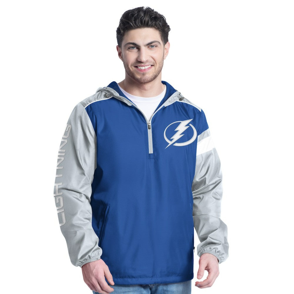 Tampa Bay Lightning G-III Sports by Carl Banks Lateral Half-Zip Hoodie Jacket - Blue/Gray Hoodies
