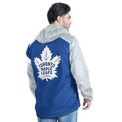 Toronto Maple Leafs G-III Sports by Carl Banks Lateral Half-Zip Hoodie Jacket - Blue/Gray Hoodies