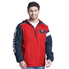 Washington Capitals G-III Sports by Carl Banks Lateral Half-Zip Hoodie Jacket - Red/Navy Hoodies