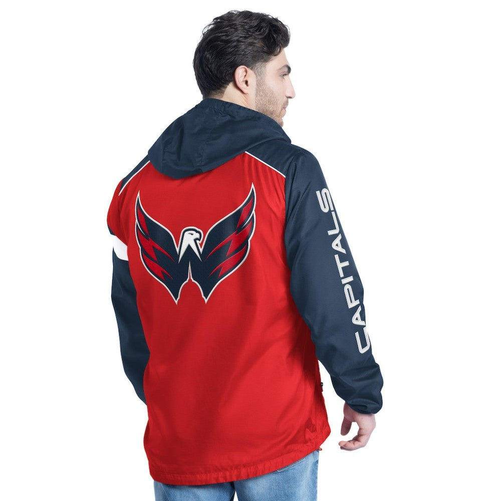 Washington Capitals G-III Sports by Carl Banks Lateral Half-Zip Hoodie Jacket - Red/Navy Hoodies