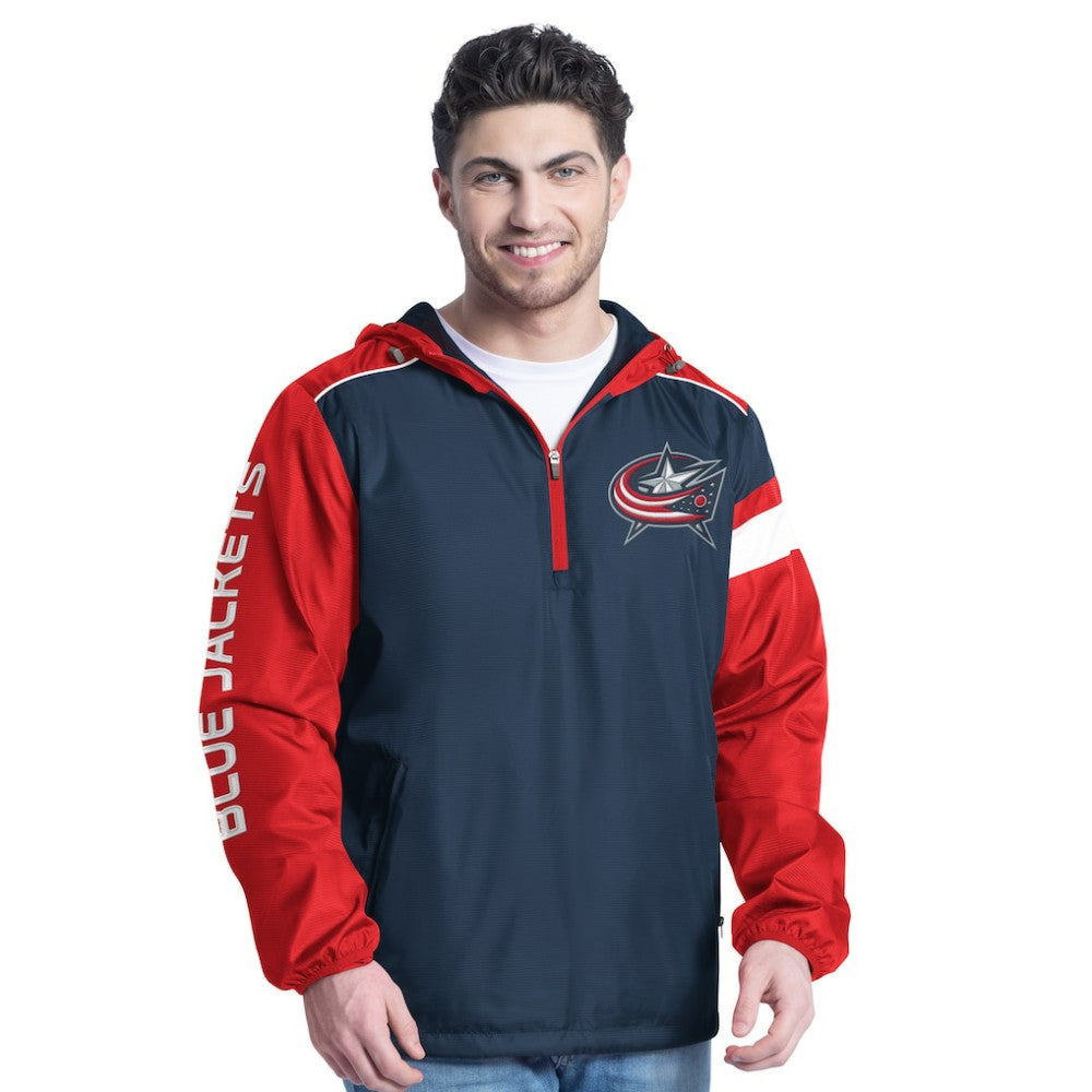 Columbus Blue Jackets G-III Sports by Carl Banks Lateral Half-Zip Hoodie Jacket - Navy/Red Hoodies
