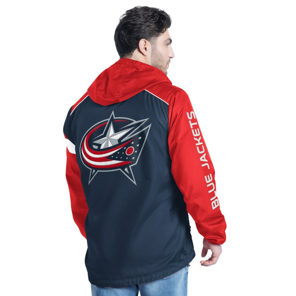 Columbus Blue Jackets G-III Sports by Carl Banks Lateral Half-Zip Hoodie Jacket - Navy/Red Hoodies
