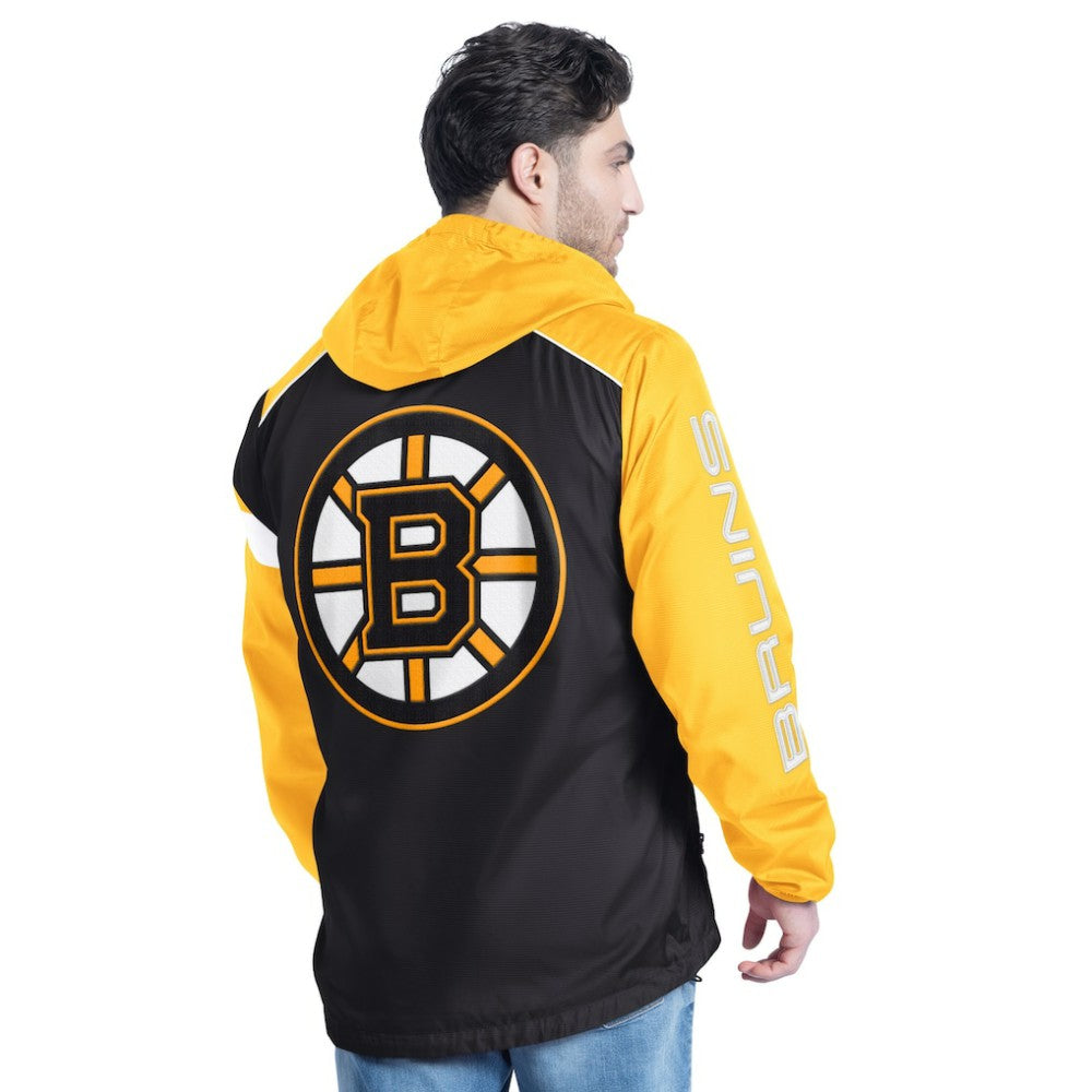 Boston Bruins G-III Sports by Carl Banks Lateral Half-Zip Hoodie Jacket - Black/Gold Hoodies