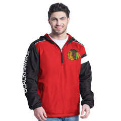 Chicago Blackhawks G-III Sports by Carl Banks Lateral Half-Zip Hoodie Jacket - Red/Black Hoodies