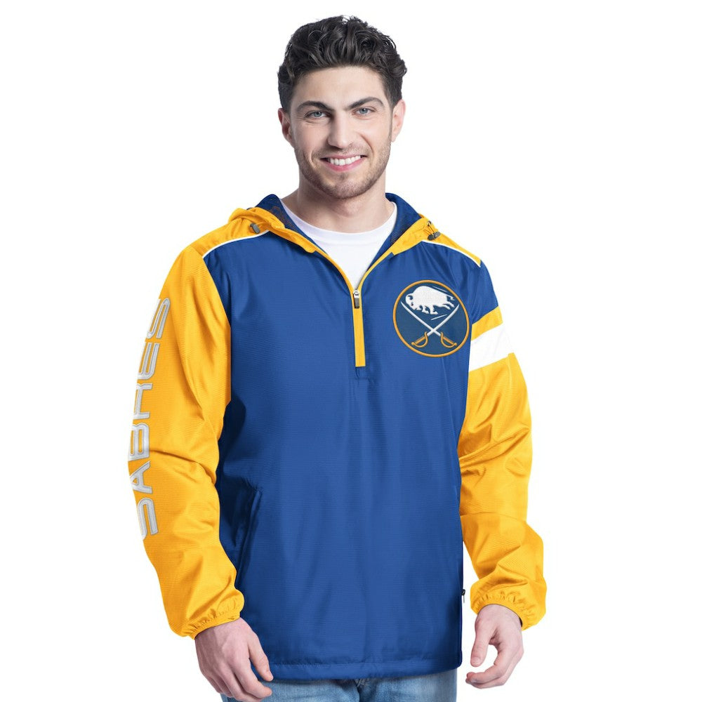 Buffalo Sabres G-III Sports by Carl Banks Lateral Half-Zip Hoodie Jacket - Royal/Gold Hoodies