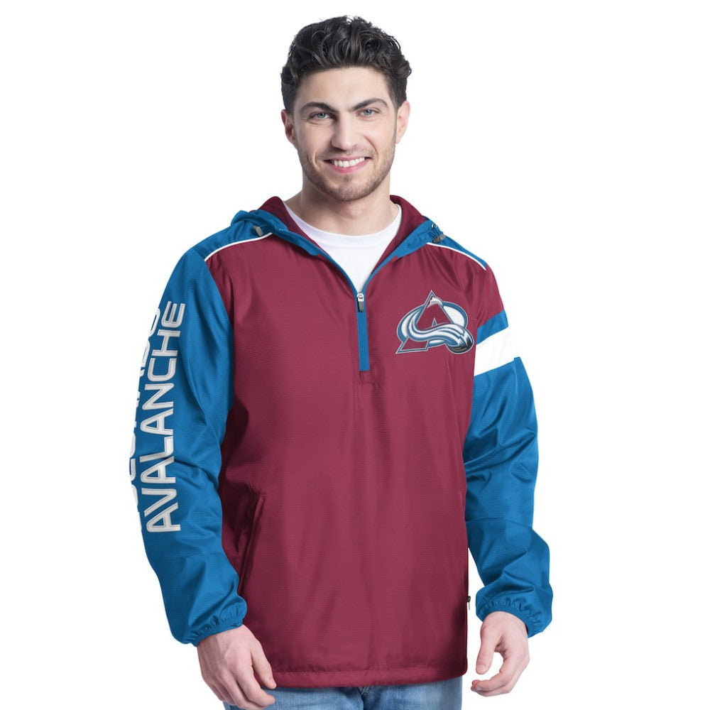 Colorado Avalanche G-III Sports by Carl Banks Lateral Half-Zip Hoodie Jacket - Burgundy/Navy Hoodies