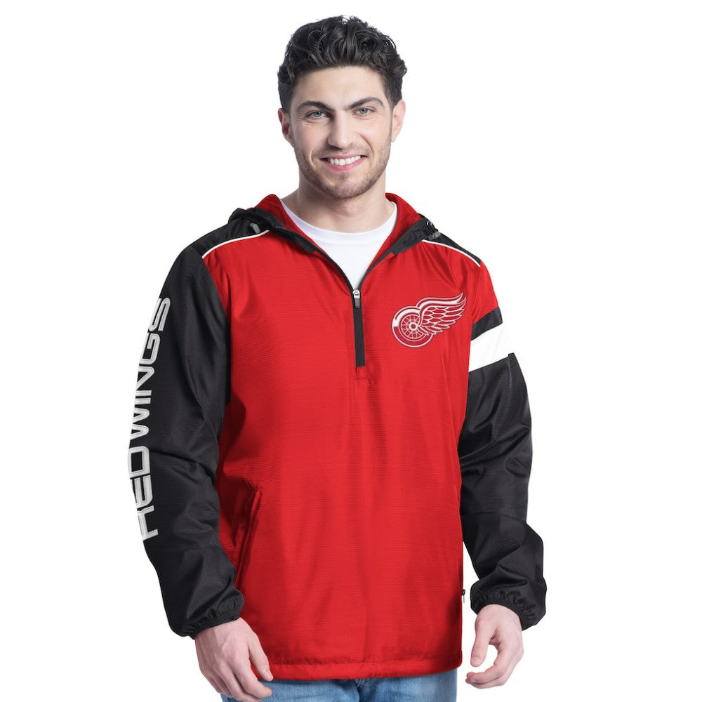 Detroit Red Wings G-III Sports by Carl Banks Lateral Half-Zip Hoodie Jacket - Red/Black Hoodies