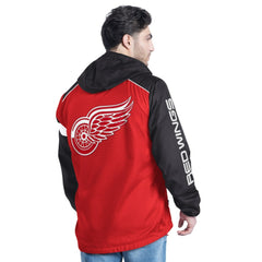 Detroit Red Wings G-III Sports by Carl Banks Lateral Half-Zip Hoodie Jacket - Red/Black Hoodies