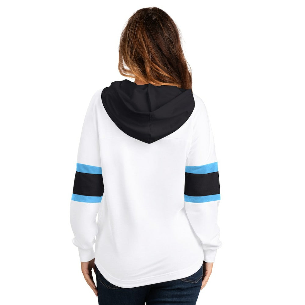 Utah Mammoth G-III 4Her by Carl Banks Women's Goal Zone Long Sleeve Lace-Up Hoodie T-Shirt - White T-shirts