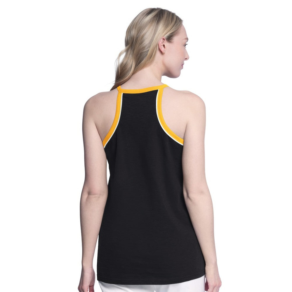 Boston Bruins G-III 4Her by Carl Banks Women's Curveball Racerback Scoop Neck Slub Tank Top - Black Tank Top