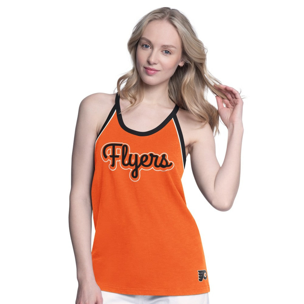 Philadelphia Flyers G-III 4Her by Carl Banks Women's Curveball Racerback Scoop Neck Slub Tank Top - Orange Tank Top