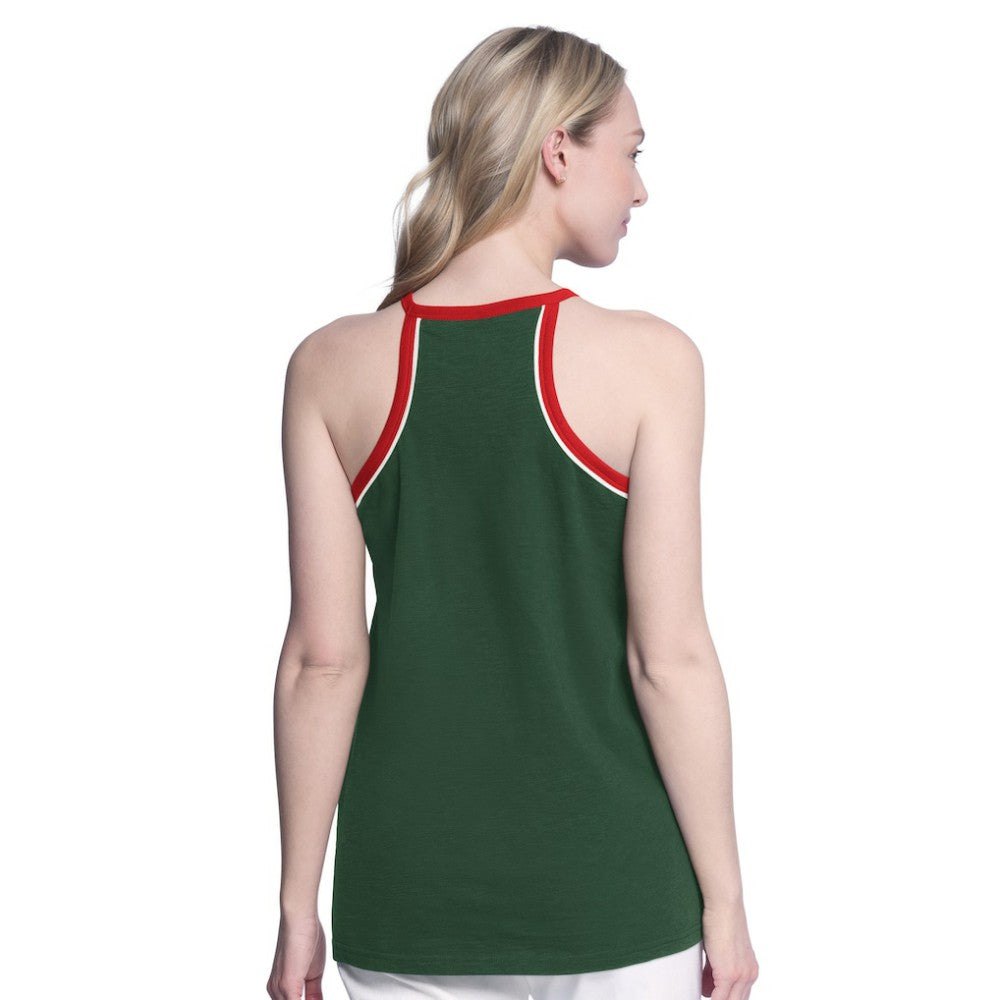 Minnesota Wild G-III 4Her by Carl Banks Women's Curveball Racerback Scoop Neck Slub Tank Top - Green Tank Top