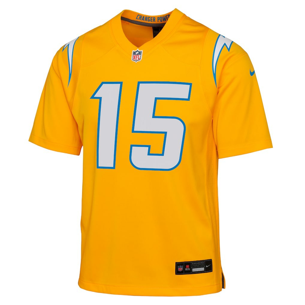 Ladd McConkey Los Angeles Chargers Youth Alternate Charger Power Game Player Jersey - Gold for sale