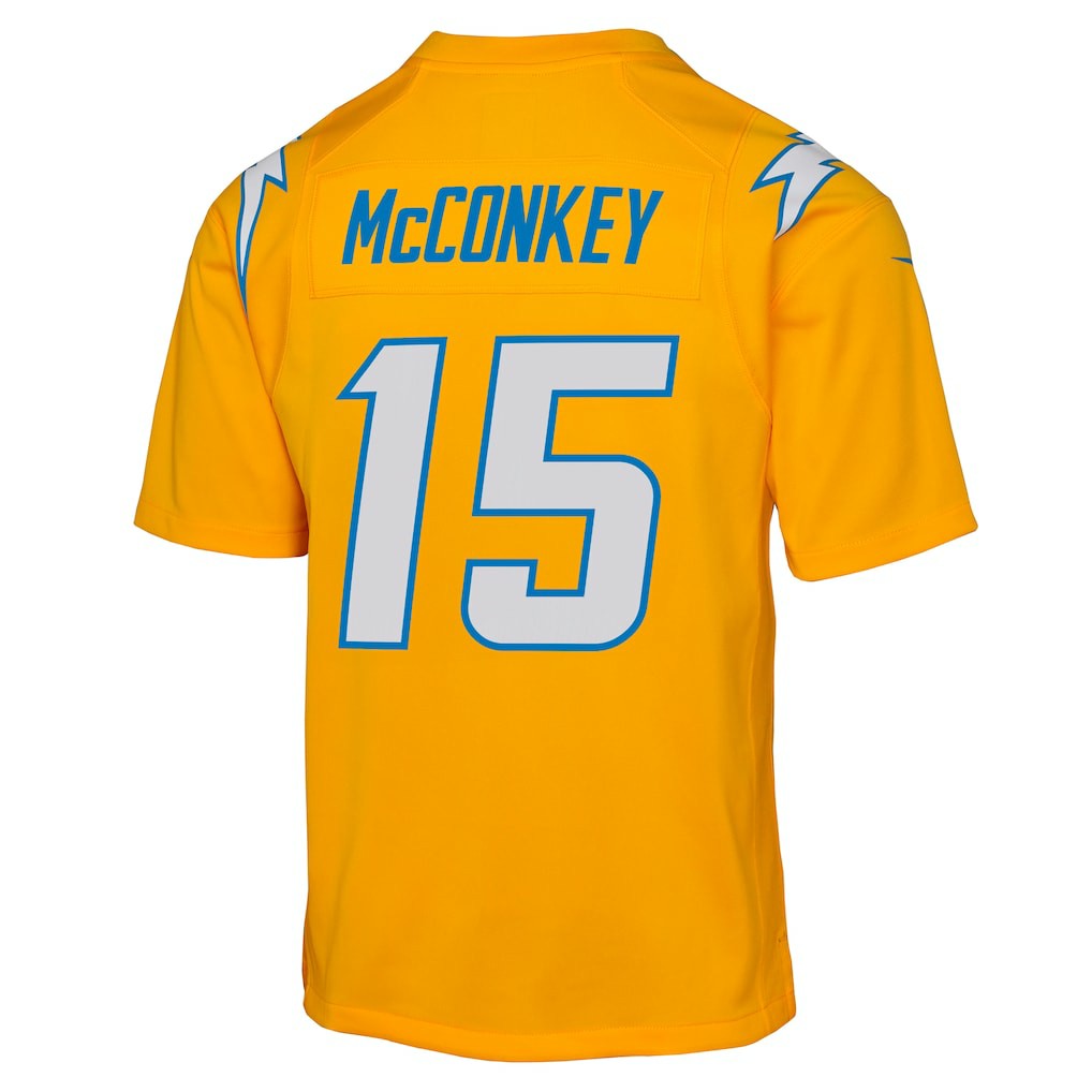 Ladd McConkey Los Angeles Chargers Youth Alternate Charger Power Game Player Jersey - Gold for sale