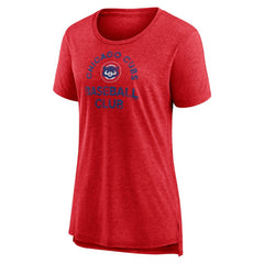 Chicago Cubs Women's Selected First Tri-Blend T-Shirt Red