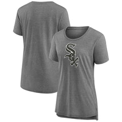 Chicago White Sox Women's Weathered Official Logo Tri-Blend T-Shirt Gray