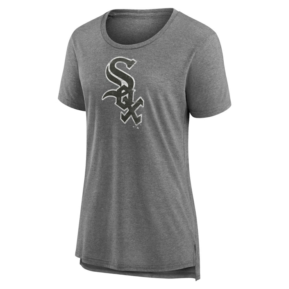 Chicago White Sox Women's Weathered Official Logo Tri-Blend T-Shirt Gray