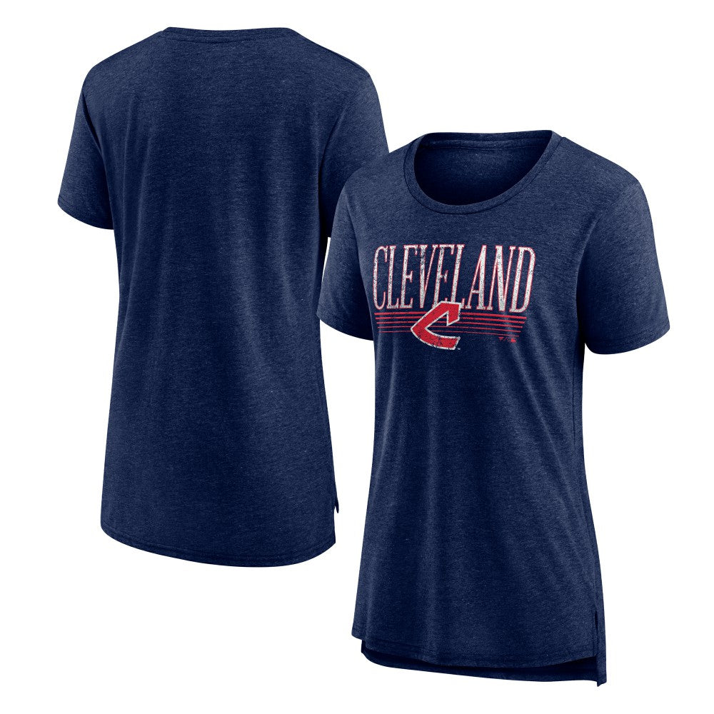 Cleveland Guardians Women's Toppler Tri-Blend T-Shirt Navy