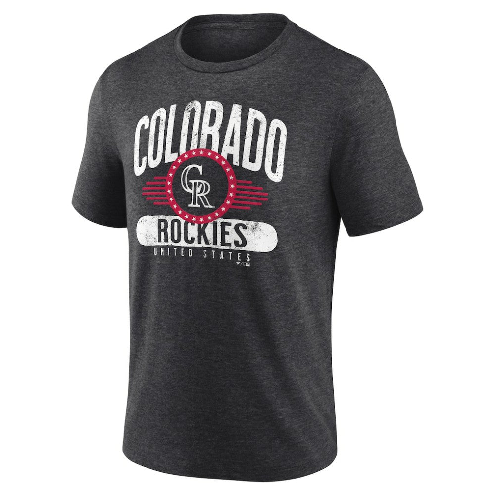 Colorado Rockies Badge of Honor Tri-Blend T-Shirt Charcoal