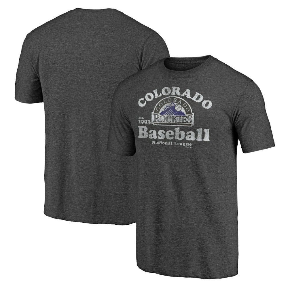 Colorado Rockies Our Game Tri-Blend T-Shirt Charcoal