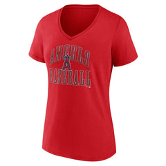 Los Angeles Angels Women's Victory Script V-Neck T-Shirt Red