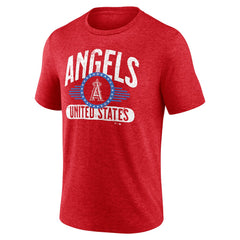 Los Angeles Angels Badge of Honor Tri-Blend T-Shirt Red