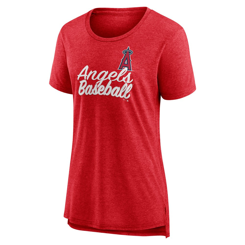 Los Angeles Angels Women's Practice Time Tri-Blend T-Shirt Red