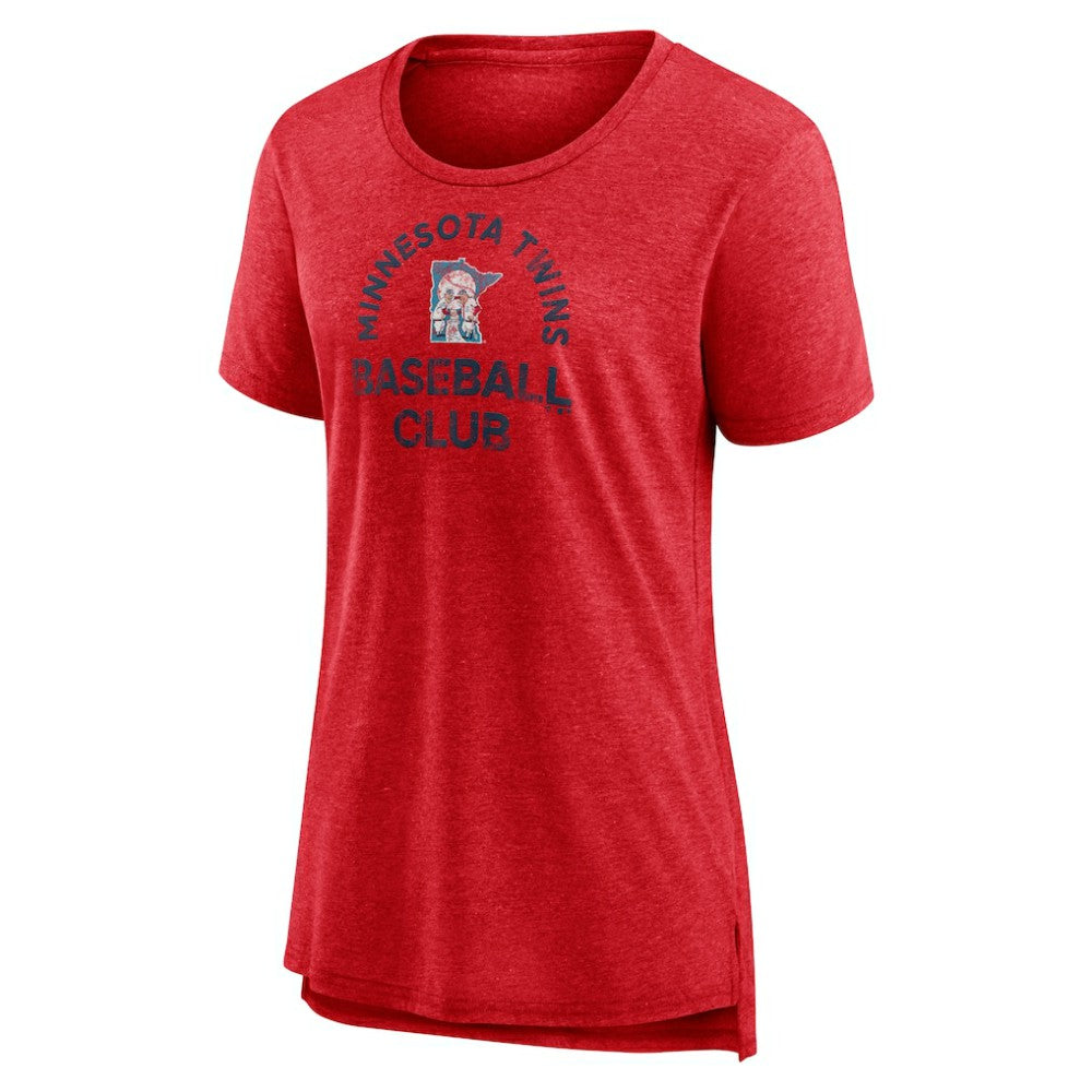 Minnesota Twins Women's Selected First Tri-Blend T-Shirt Red