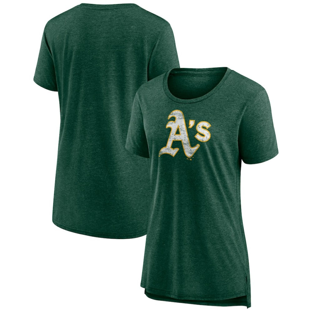 Athletics Women's Weathered Official Logo Tri-Blend T-Shirt Green
