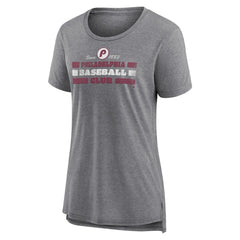 Philadelphia Phillies Women's Power Swing Tri-Blend T-Shirt Gray