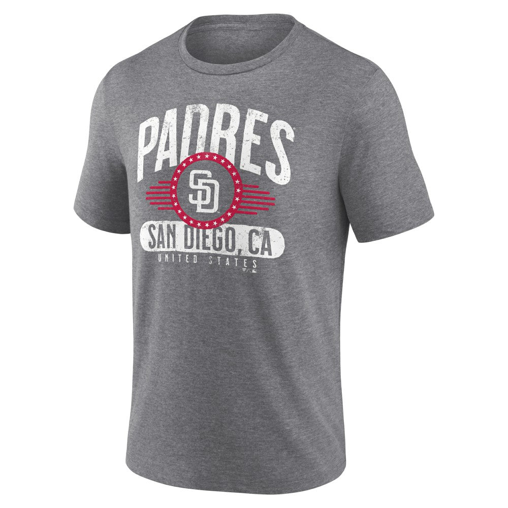 San Diego Padres Badge of Honor Tri-Blend T-Shirt Heather Gray