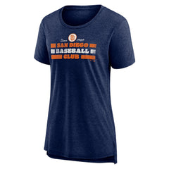 San Diego Padres Women's Power Swing Tri-Blend T-Shirt Navy