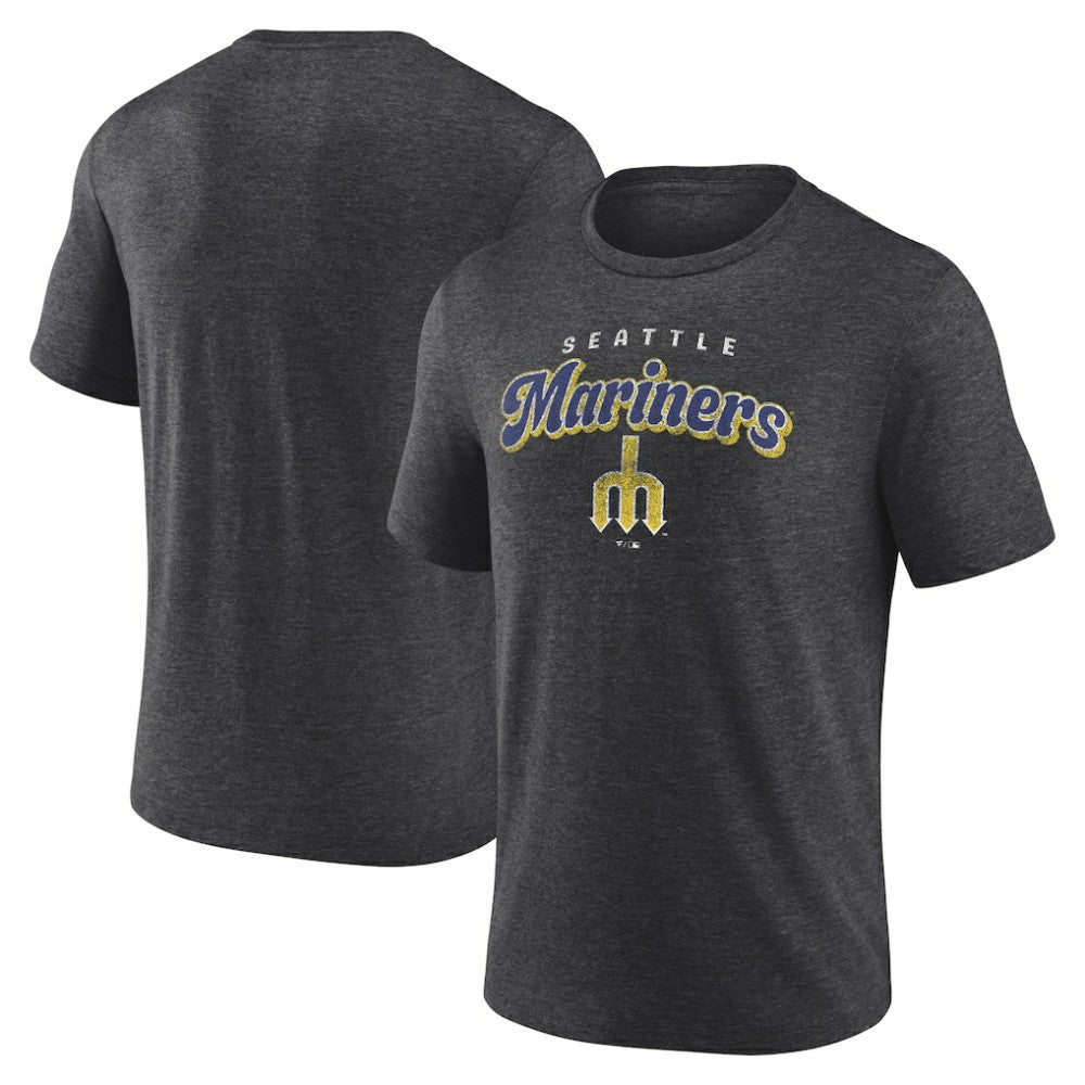 Seattle Mariners Wonderment Tri-Blend T-Shirt Charcoal