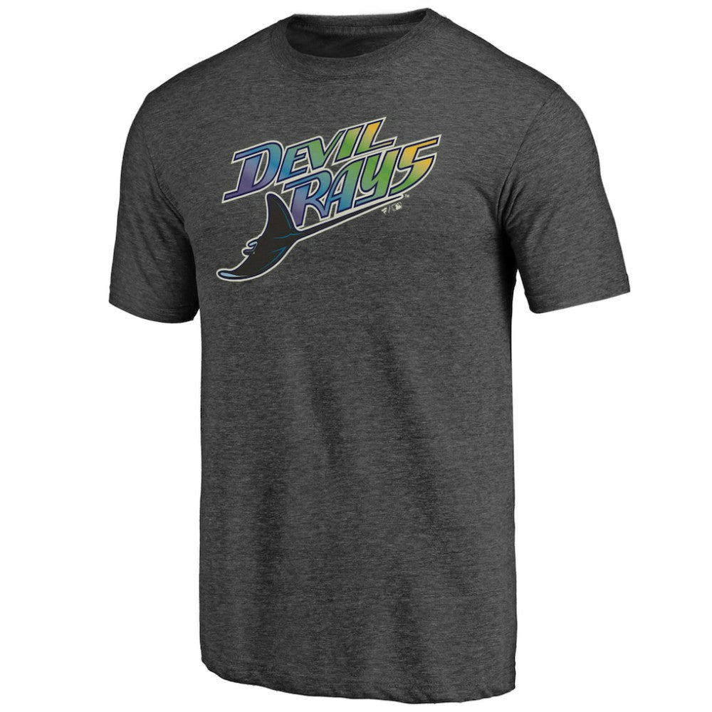 Tampa Bay Rays Cooperstown Official Logo Tri-Blend T-Shirt Charcoal