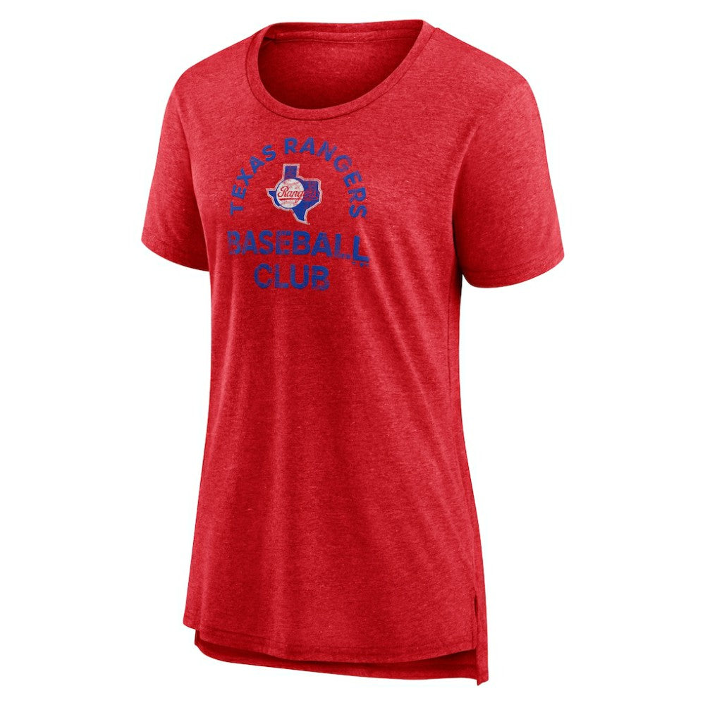 Texas Rangers Women's Selected First Tri-Blend T-Shirt Red