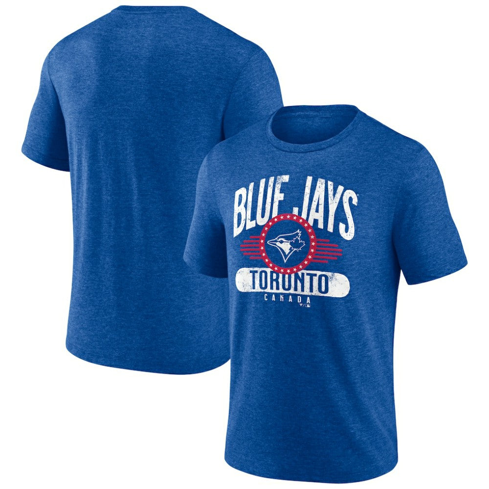 Toronto Blue Jays Badge of Honor Tri-Blend T-Shirt Royal