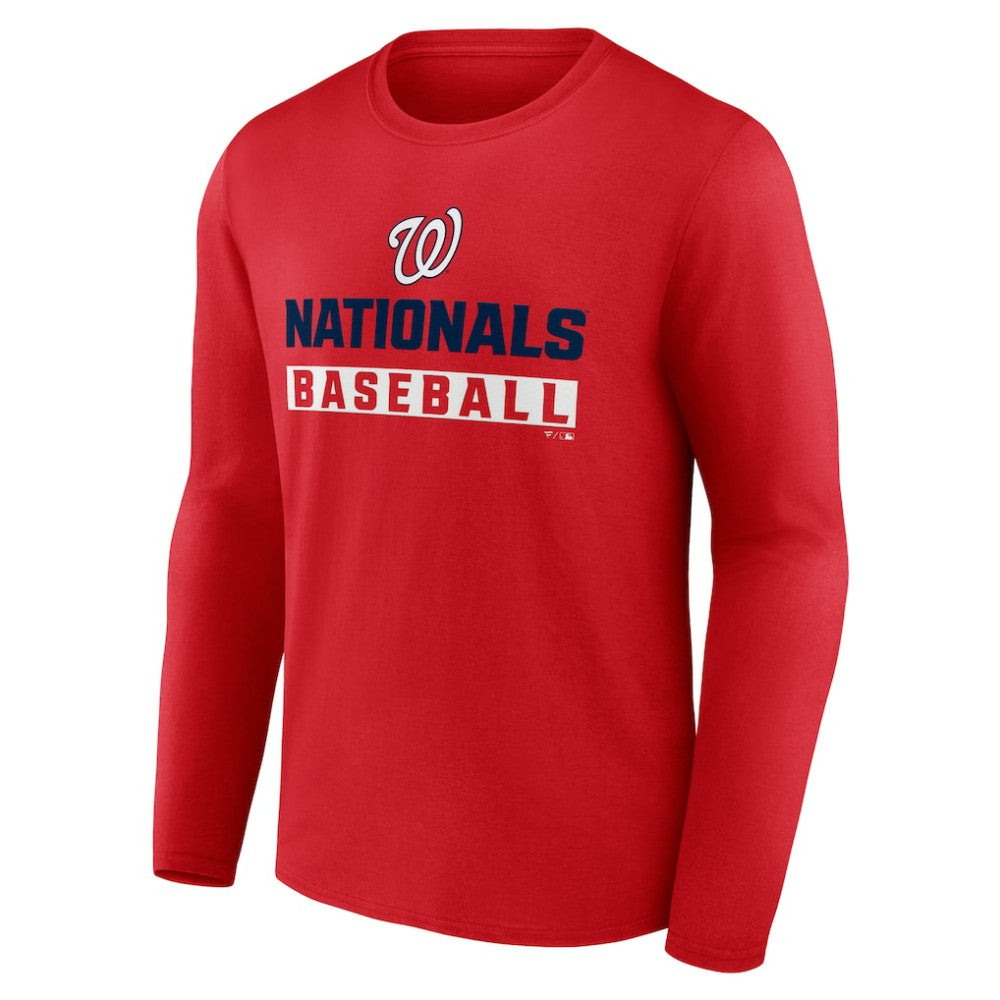 Washington Nationals Let's Go Long Sleeve T-Shirt Red