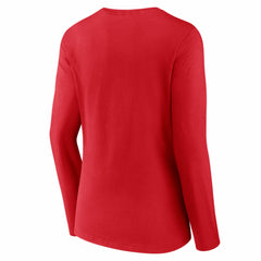 Washington Nationals Women's Live For It Long Sleeve V-Neck T-Shirt Red