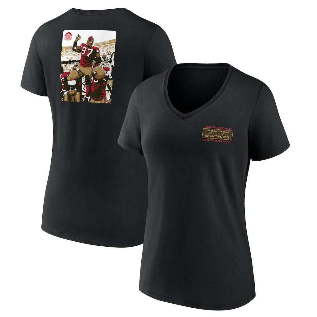 Bryant Young San Francisco 49ers Women's Hall of Fame V-Neck T-Shirt - Black outlet