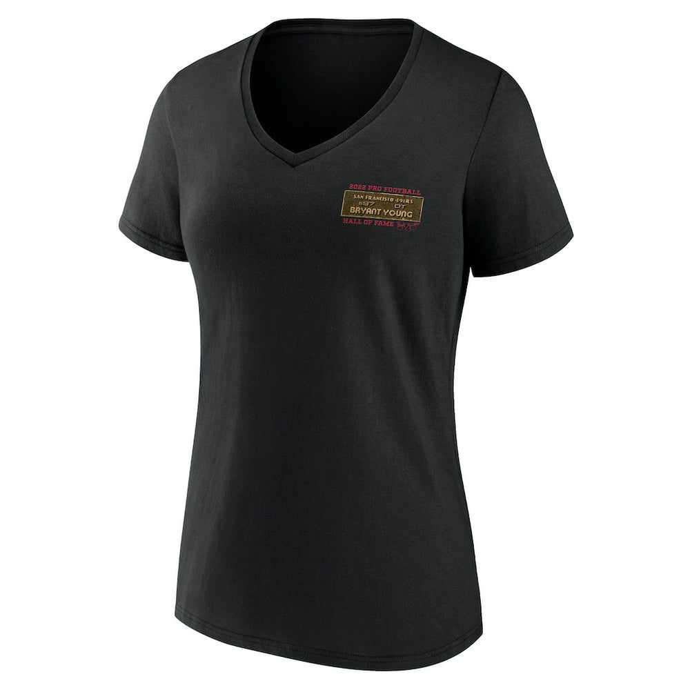Bryant Young San Francisco 49ers Women's Hall of Fame V-Neck T-Shirt - Black outlet