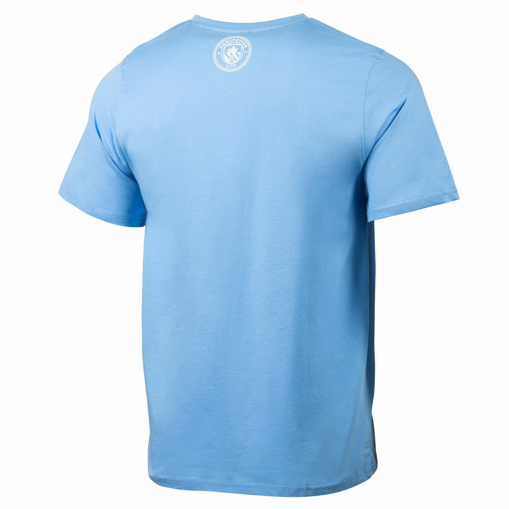 Manchester City Sport Design Sweden Relaxed Post Match Pocket T-Shirt - Sky Blue outlet