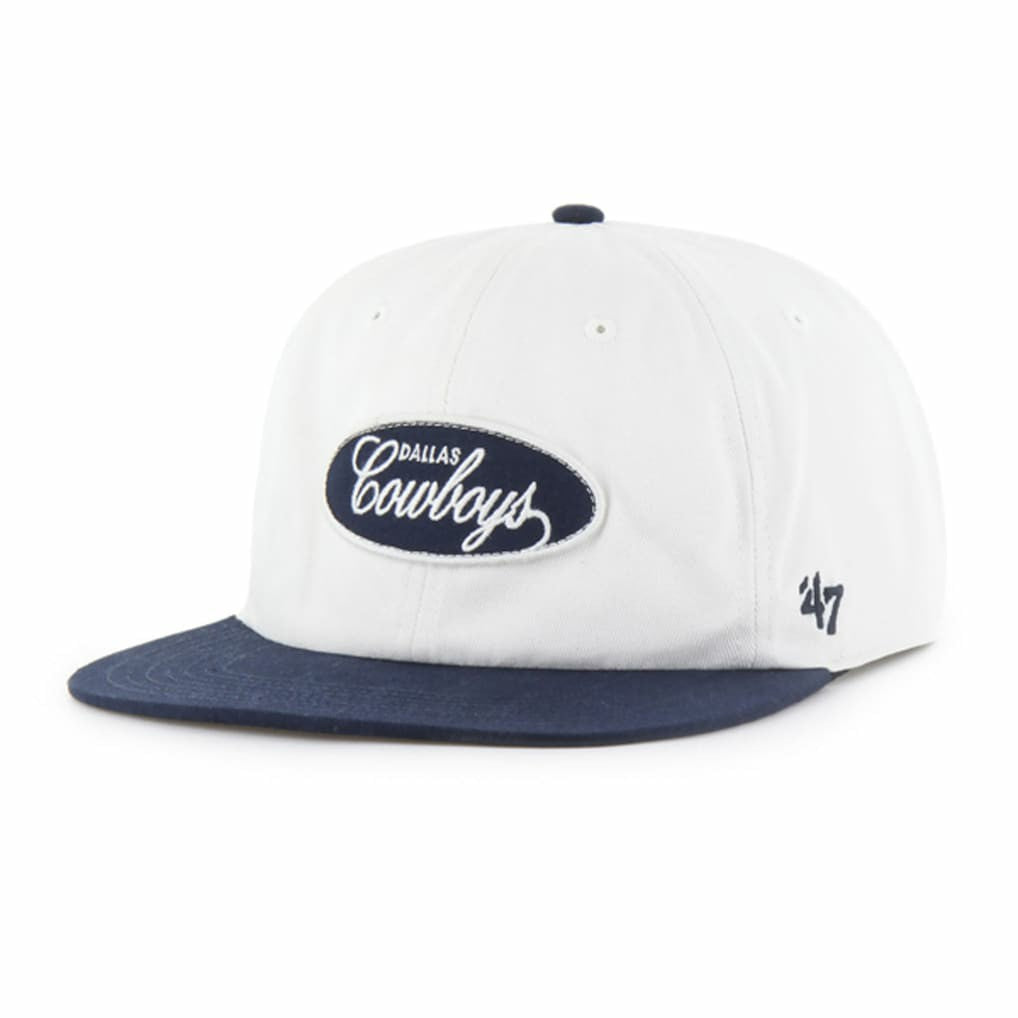 Dallas Cowboys '47 Foundational Captain Snapback Hat - White/Navy for sale